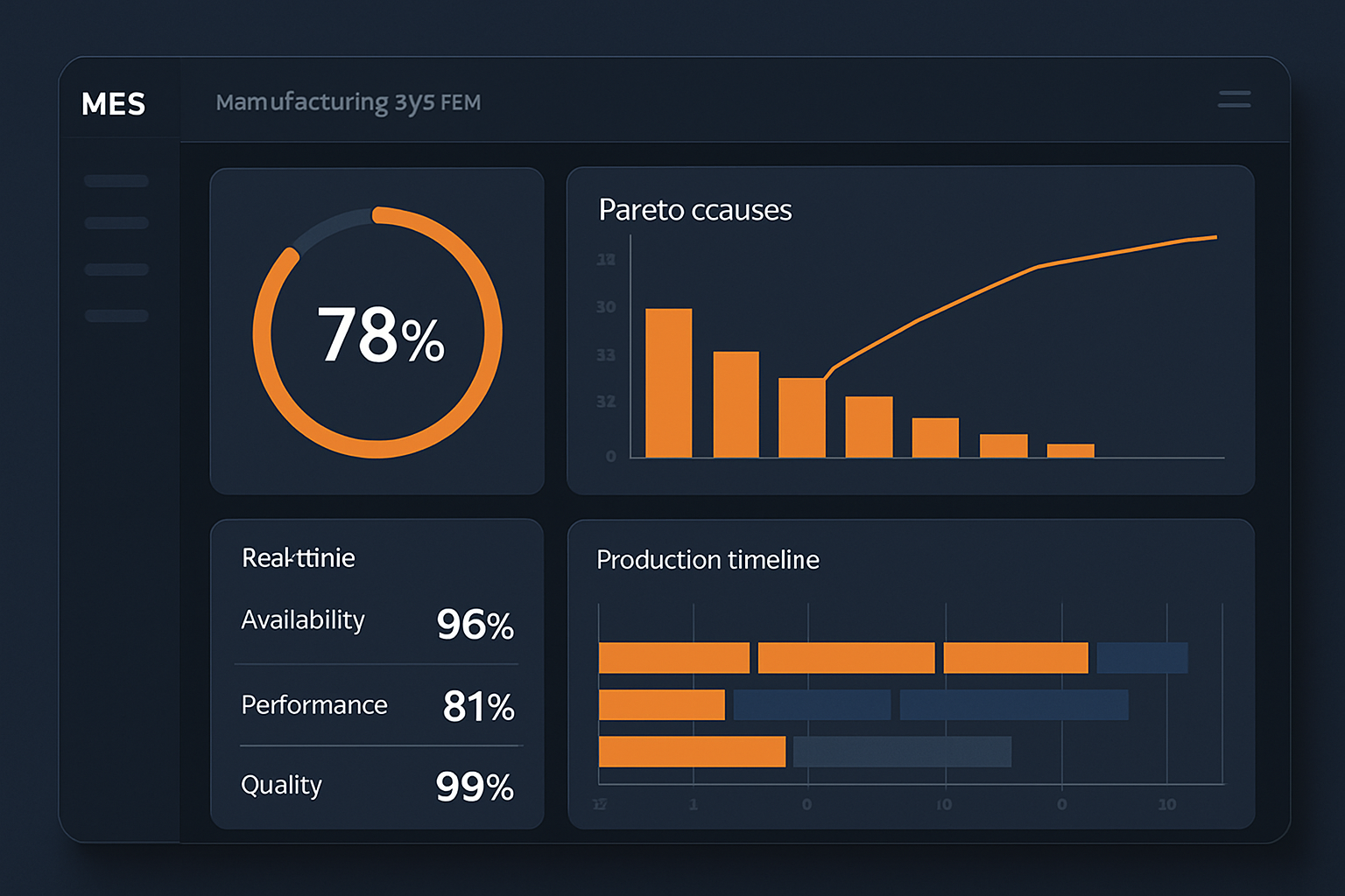 dashboard OEE - StrategyOEE em detalhes ilustrativo