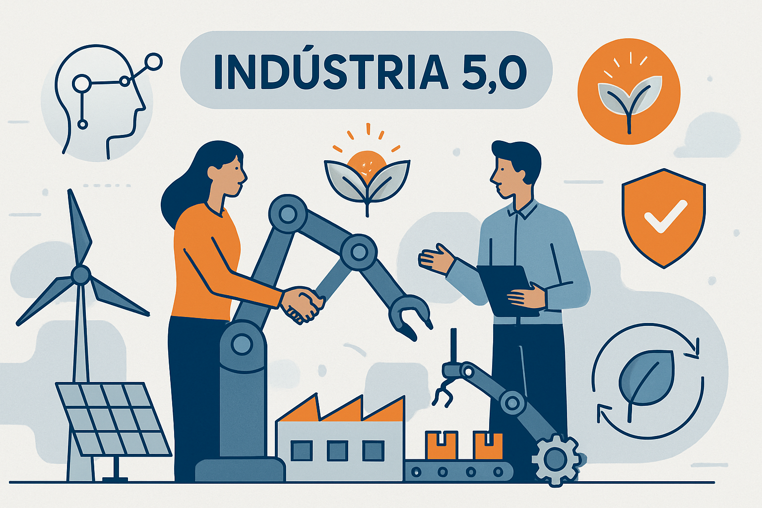 indústria 5.0 - pilares de pessoas, sustentabilidade e resiliência