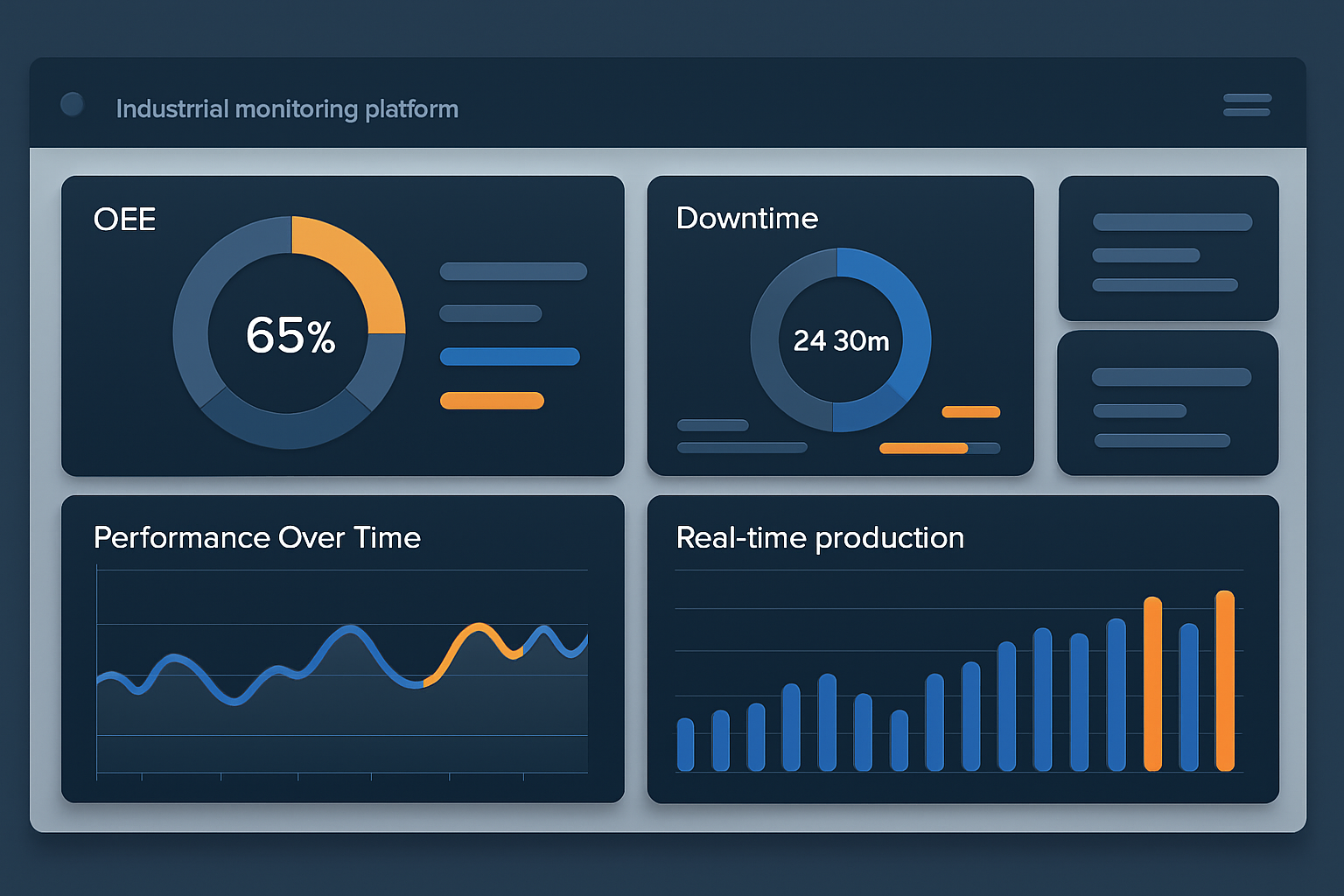 suporte MES Brasil - dashboard StrategyOEE ilustrativo