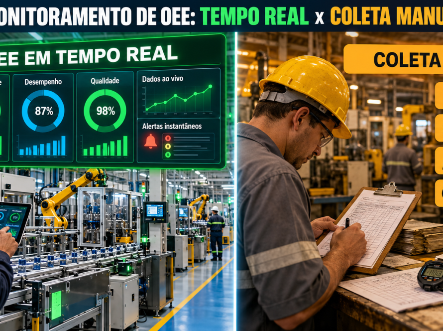 monitoramento de OEE: comparação entre solução em tempo real e abordagem tradicional
